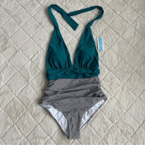 CUPSHE | Keeping You Accompanied Stripe One Piece Swimsuit | Size Large - Picture 3 of 12
